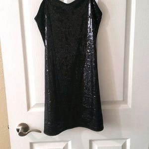 Black sequin mini dress